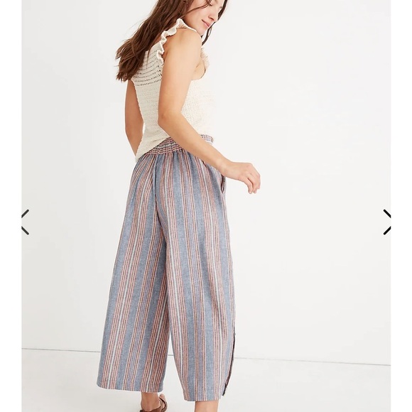 Madewell Side-Button Houston Pull-On Crop Pants in Rainbow Stripe | Size S - Picture 3 of 9